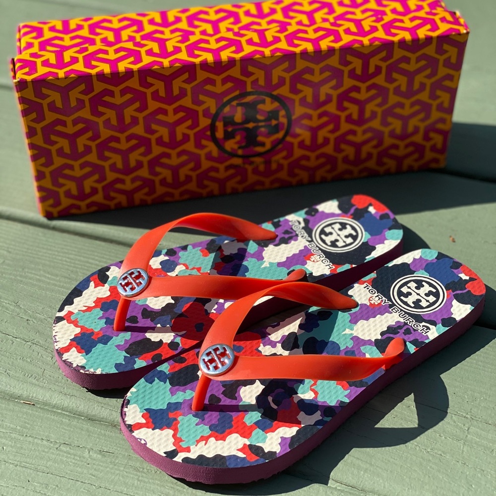 Tory Burch flip flops Multi-color size 6